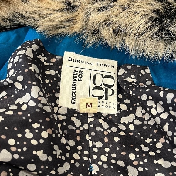 Burning Torch X Barneys New York Co Op Faux Fur Silk Coat M - Picture 4 of 9